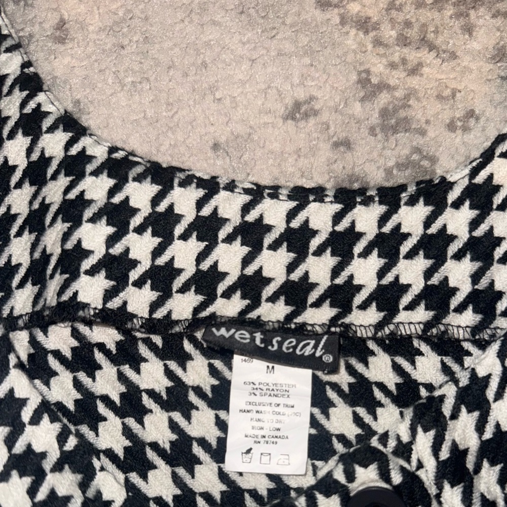 Vintage Wet Seal 90s Black/White Houndstooth “Clueless” Mini Dress Medium - Picture 3 of 7